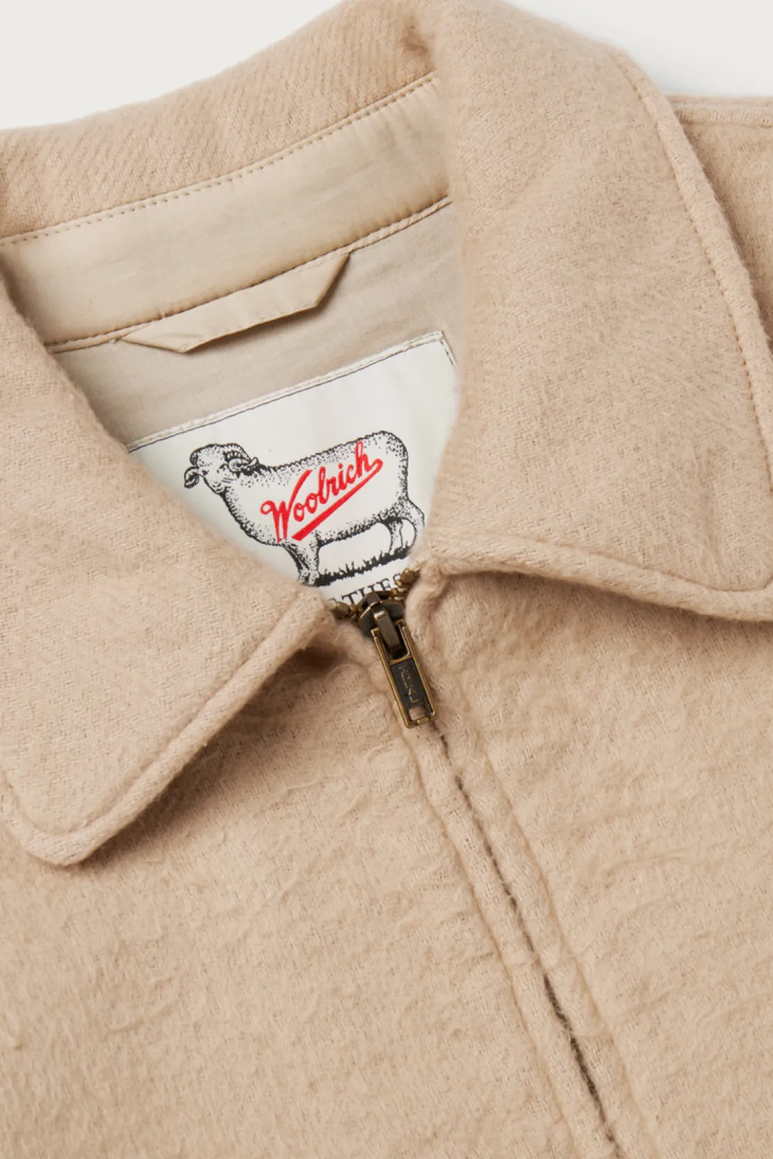One Of These Days / Woolrich|Giacche a camicia>Woolrich Giacca A Camicia In Puro Cotone Con Lavorazione In Jacquard - One Of These Days / Stripe Sand