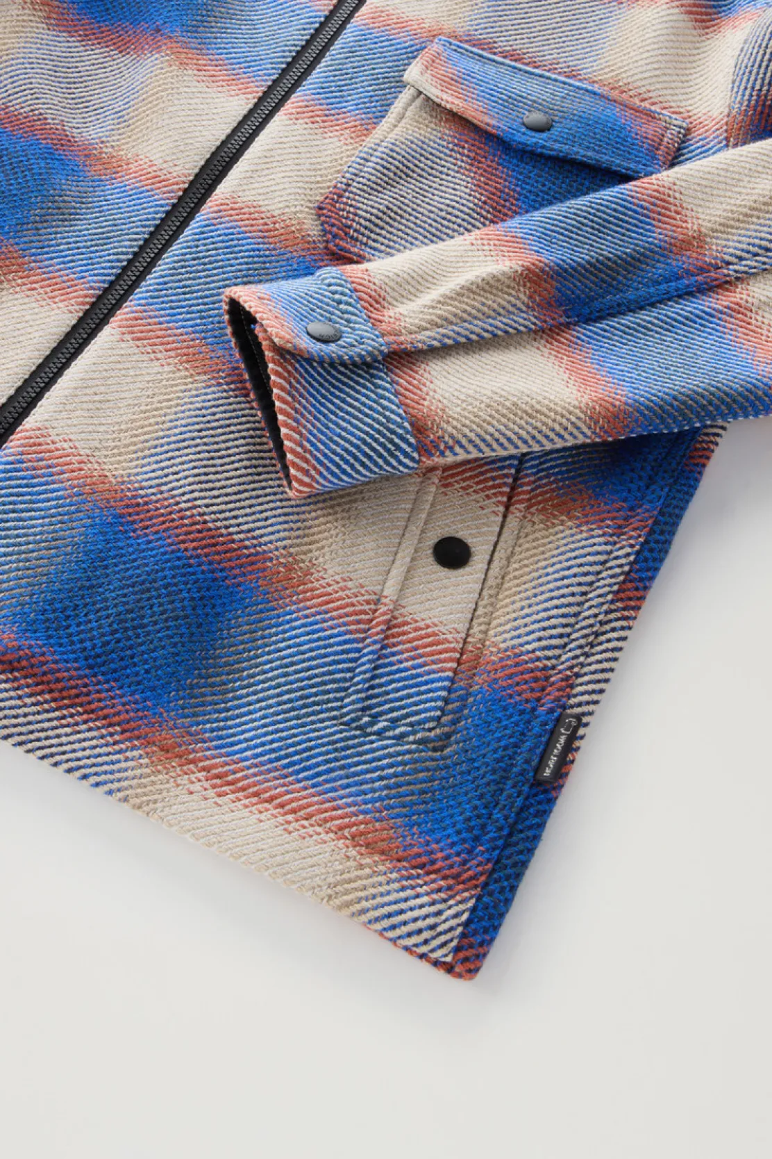 Giacche a camicia>Woolrich Giacca A Camicia Timber In Misto Cotone Riciclato Manteco Blue Check
