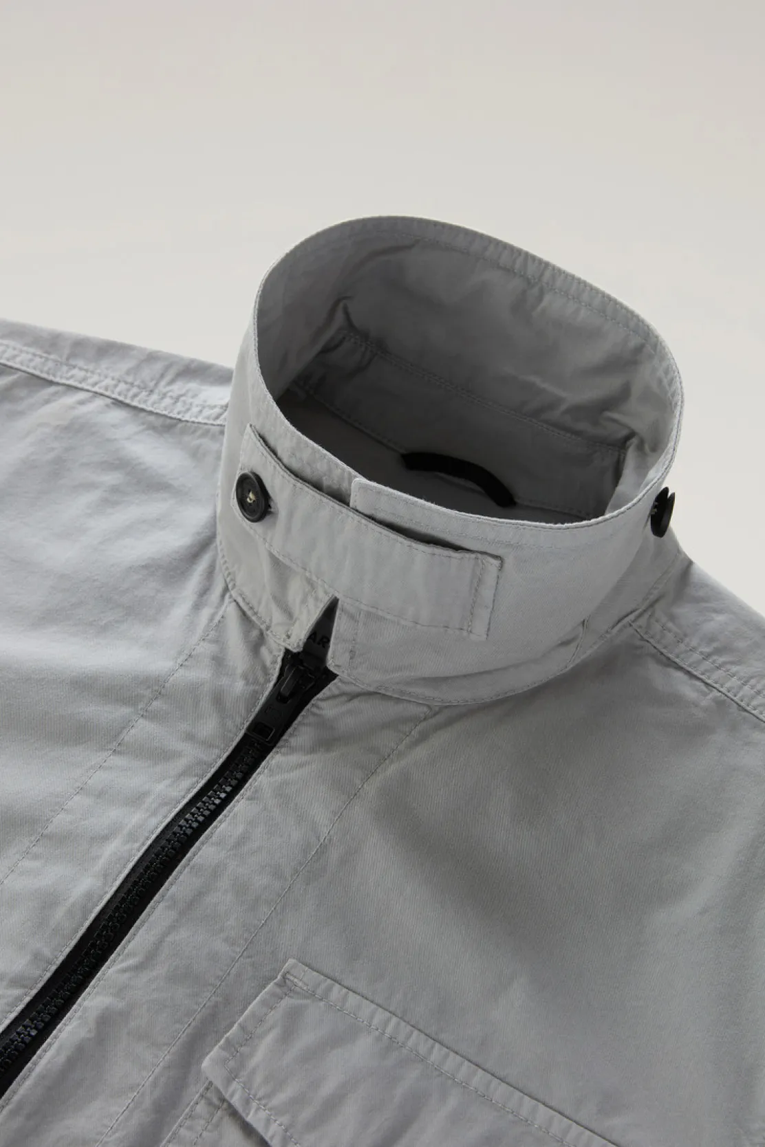 Giacche a camicia>Woolrich Giacca A Camicia Tinta In Capo In Puro Cotone Mineral Grey