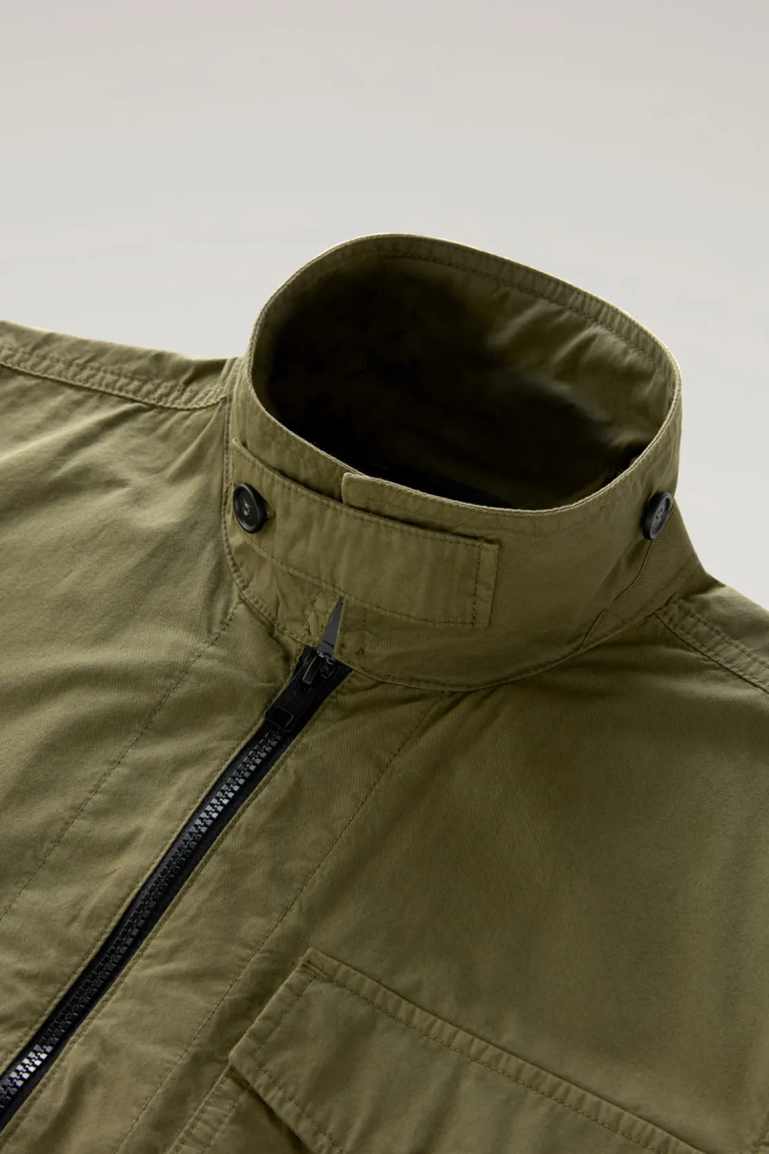 Giacche a camicia>Woolrich Giacca A Camicia Tinta In Capo In Puro Cotone Lake Olive