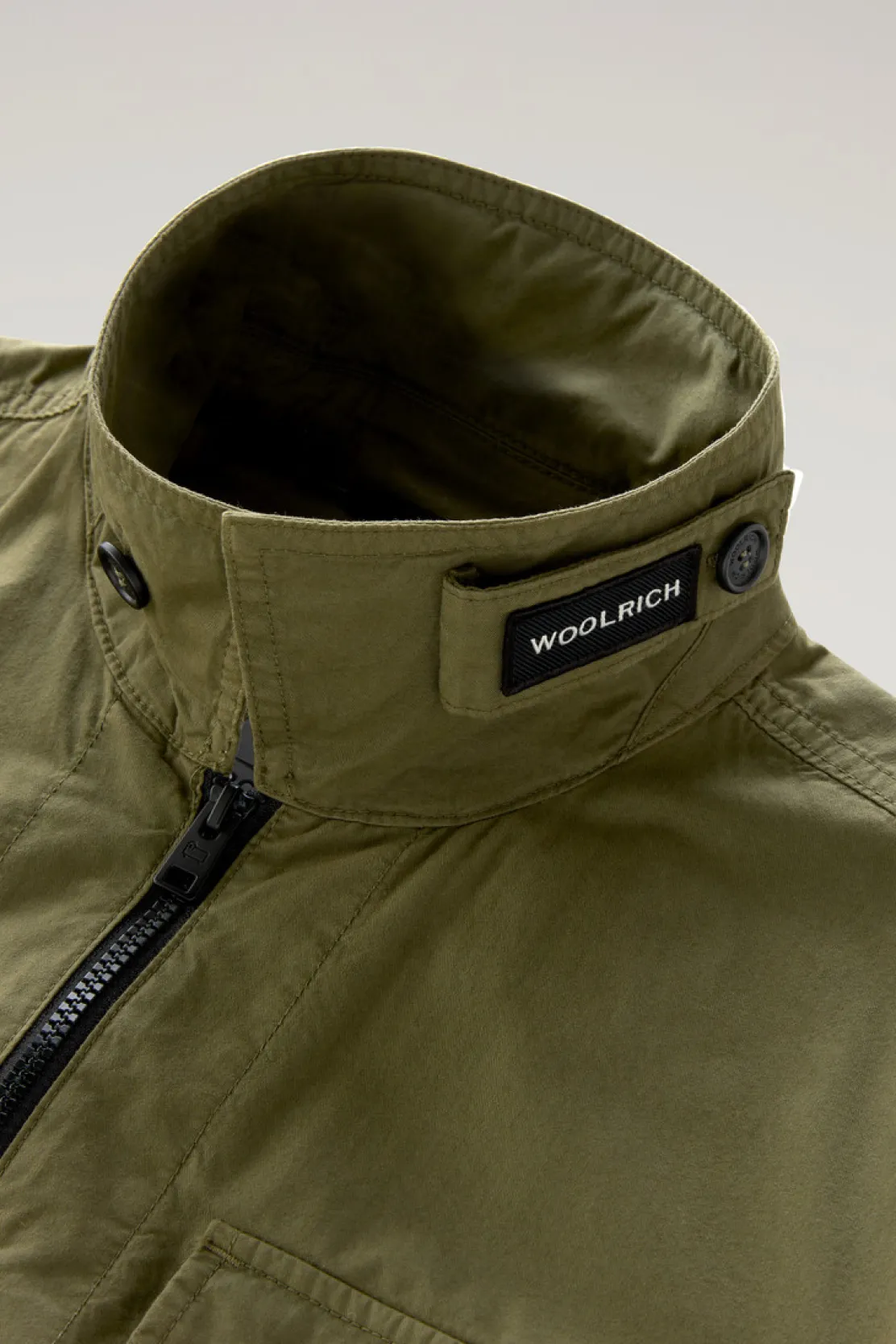 Giacche a camicia>Woolrich Giacca A Camicia Tinta In Capo In Puro Cotone Lake Olive