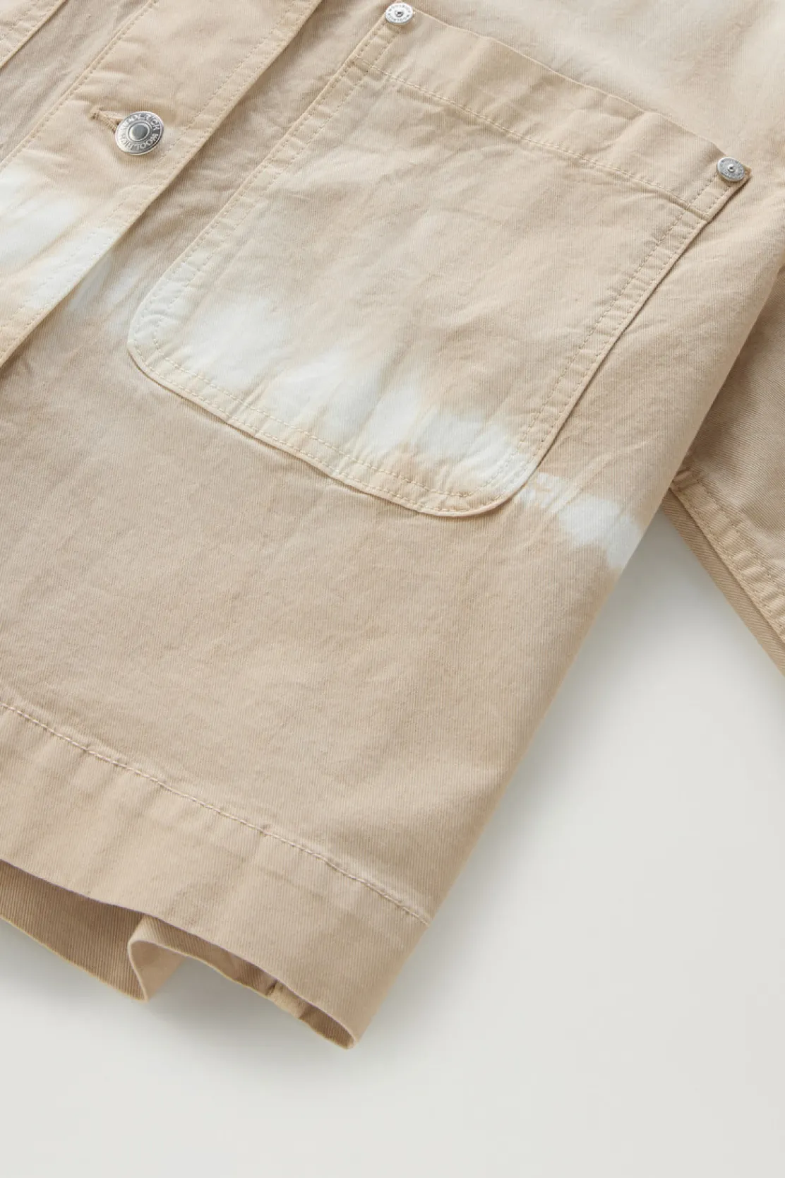 Camicie e giacche a camicia>Woolrich Giacca A Camicia Tinta In Capo In Twill Di Cotone Elasticizzato Light Oak