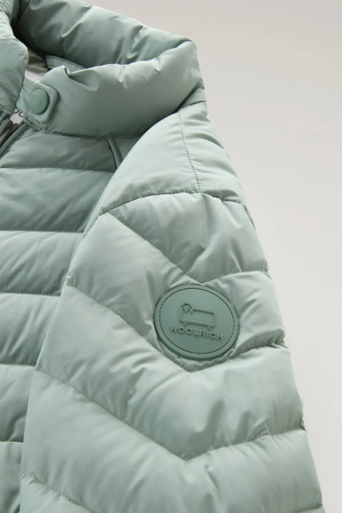 Piumini leggeri>Woolrich Giacca Corta Imbottita Con Trapuntatura Chevron Sage