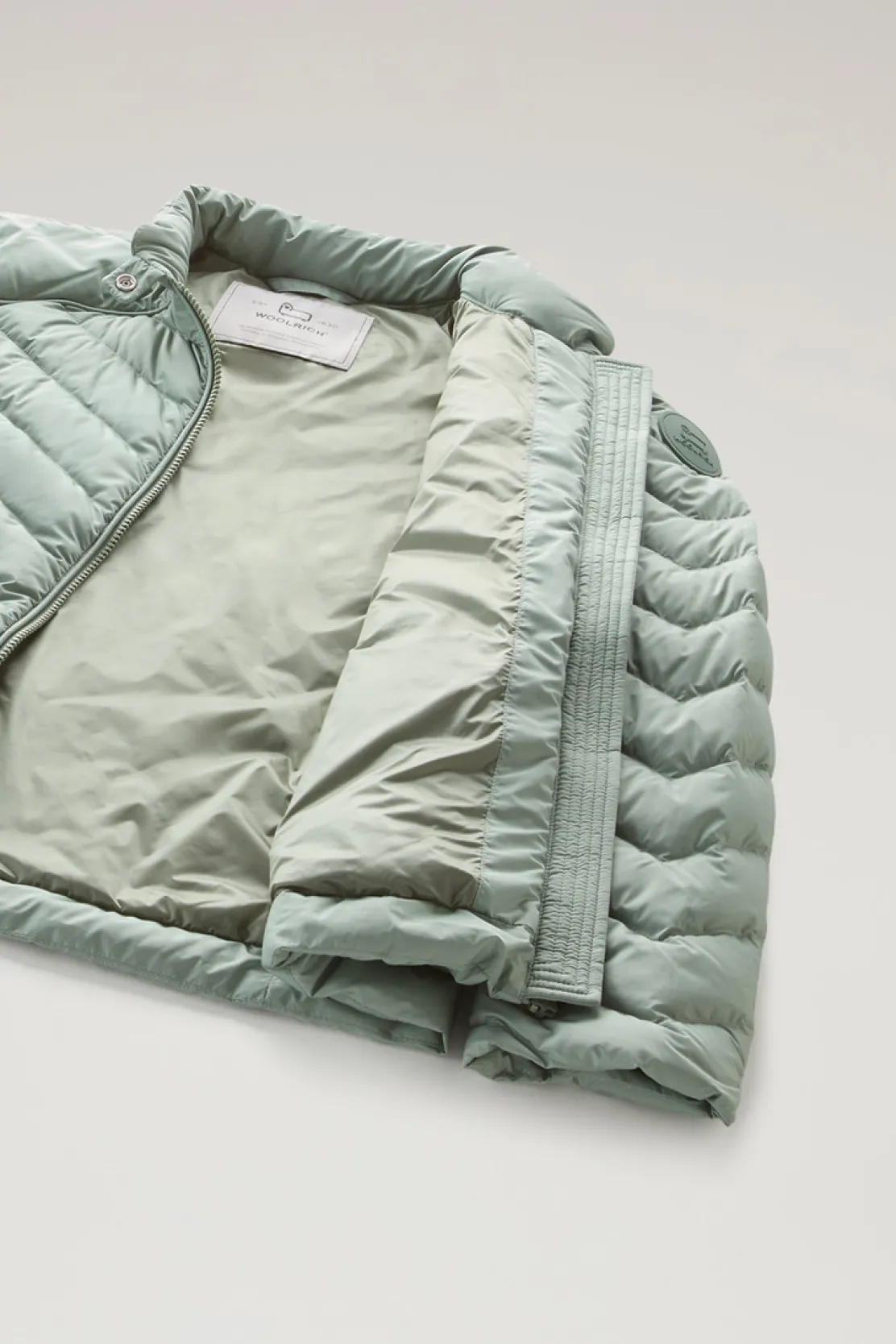 Piumini leggeri>Woolrich Giacca Corta Imbottita Con Trapuntatura Chevron Sage