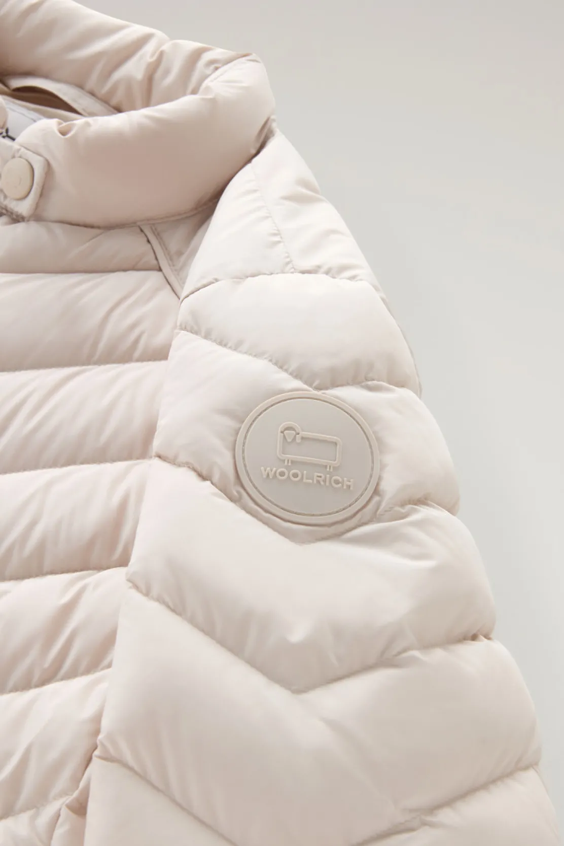 Piumini leggeri>Woolrich Giacca Corta Imbottita Con Trapuntatura Chevron Light Oak