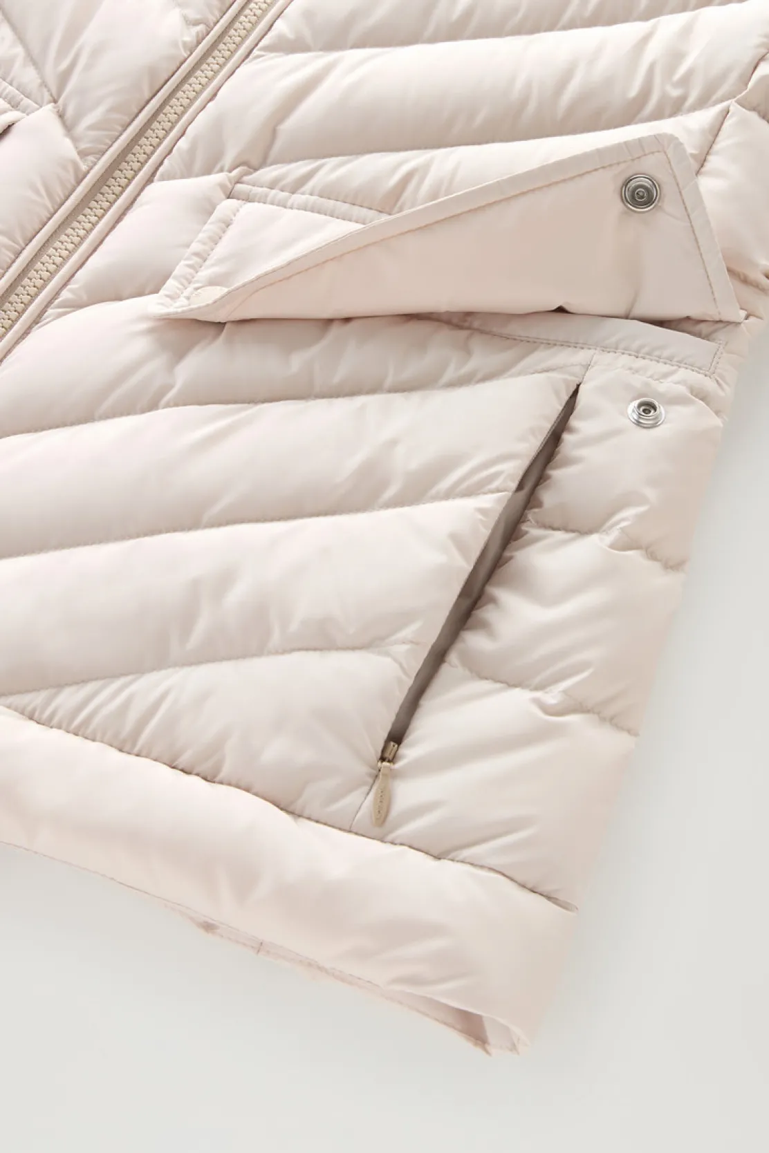Piumini leggeri>Woolrich Giacca Corta Imbottita Con Trapuntatura Chevron Light Oak