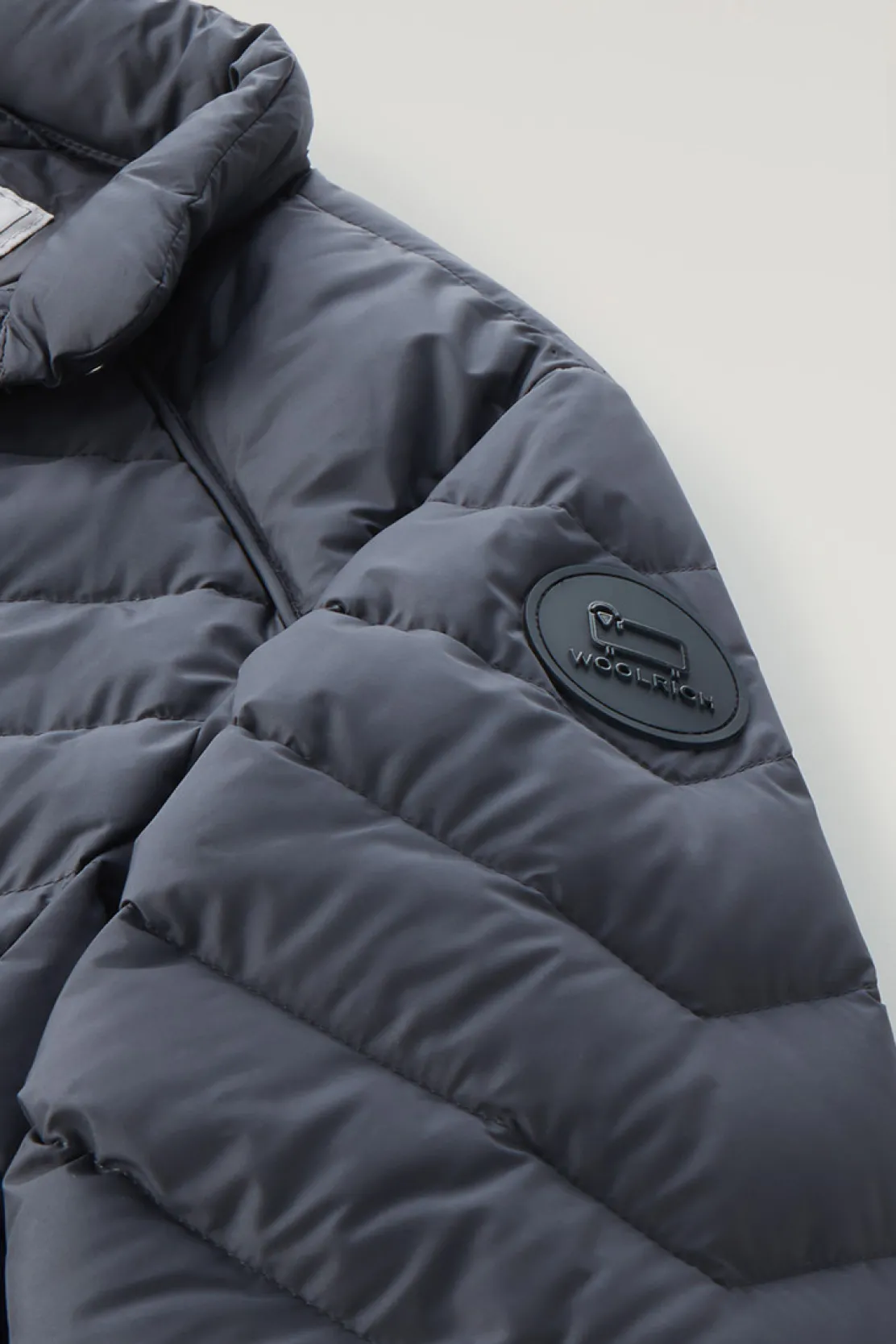Piumini leggeri>Woolrich Giacca Corta Imbottita Con Trapuntatura Chevron Melton Blue