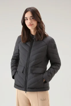 Piumini leggeri>Woolrich Giacca Corta Imbottita Con Trapuntatura Chevron Black