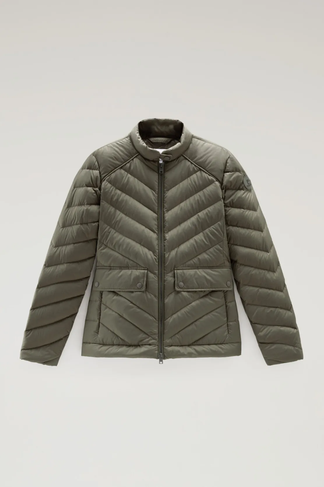 Piumini leggeri>Woolrich Giacca Corta Imbottita Con Trapuntatura Chevron Dark Green