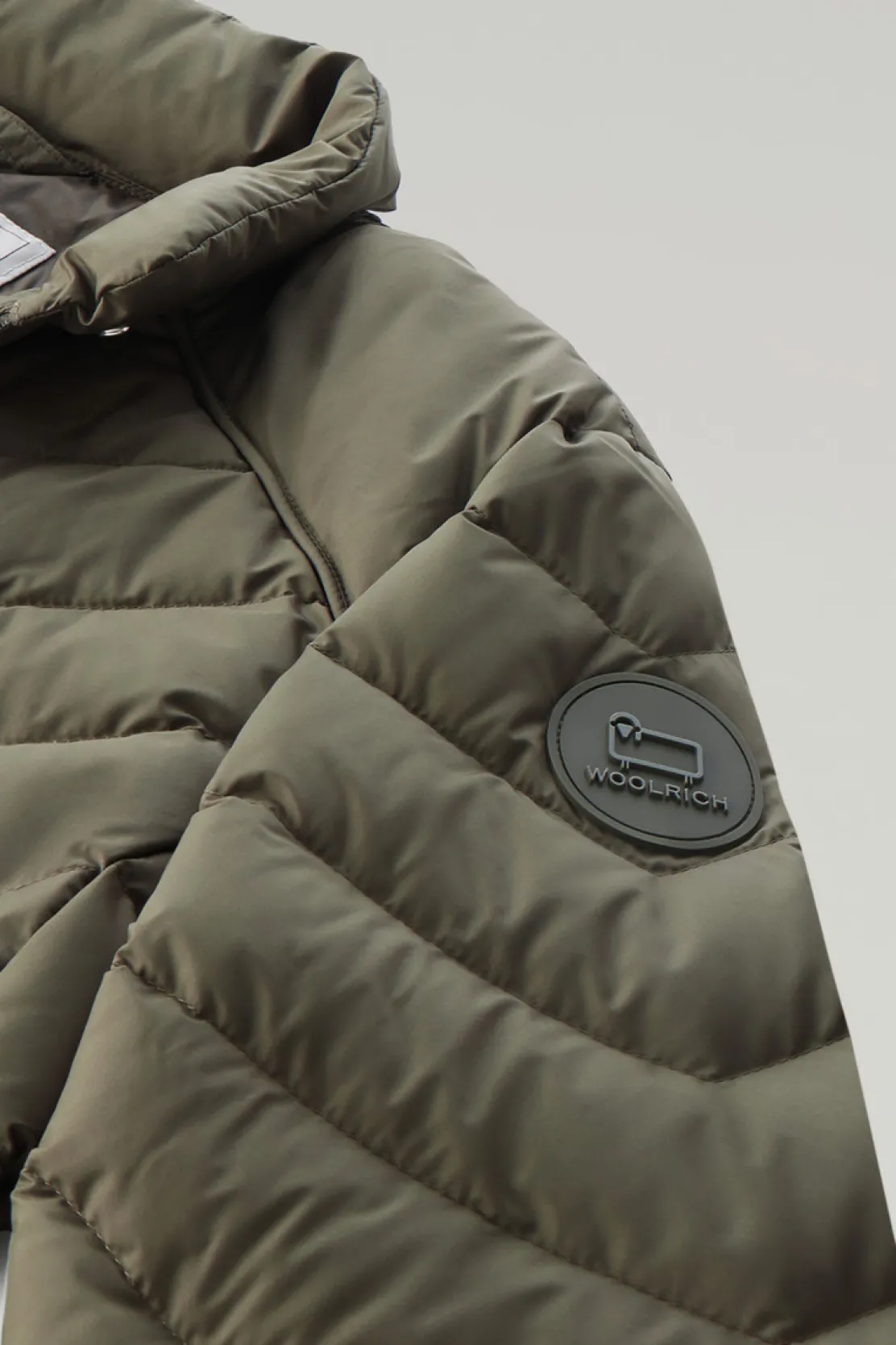 Piumini leggeri>Woolrich Giacca Corta Imbottita Con Trapuntatura Chevron Dark Green
