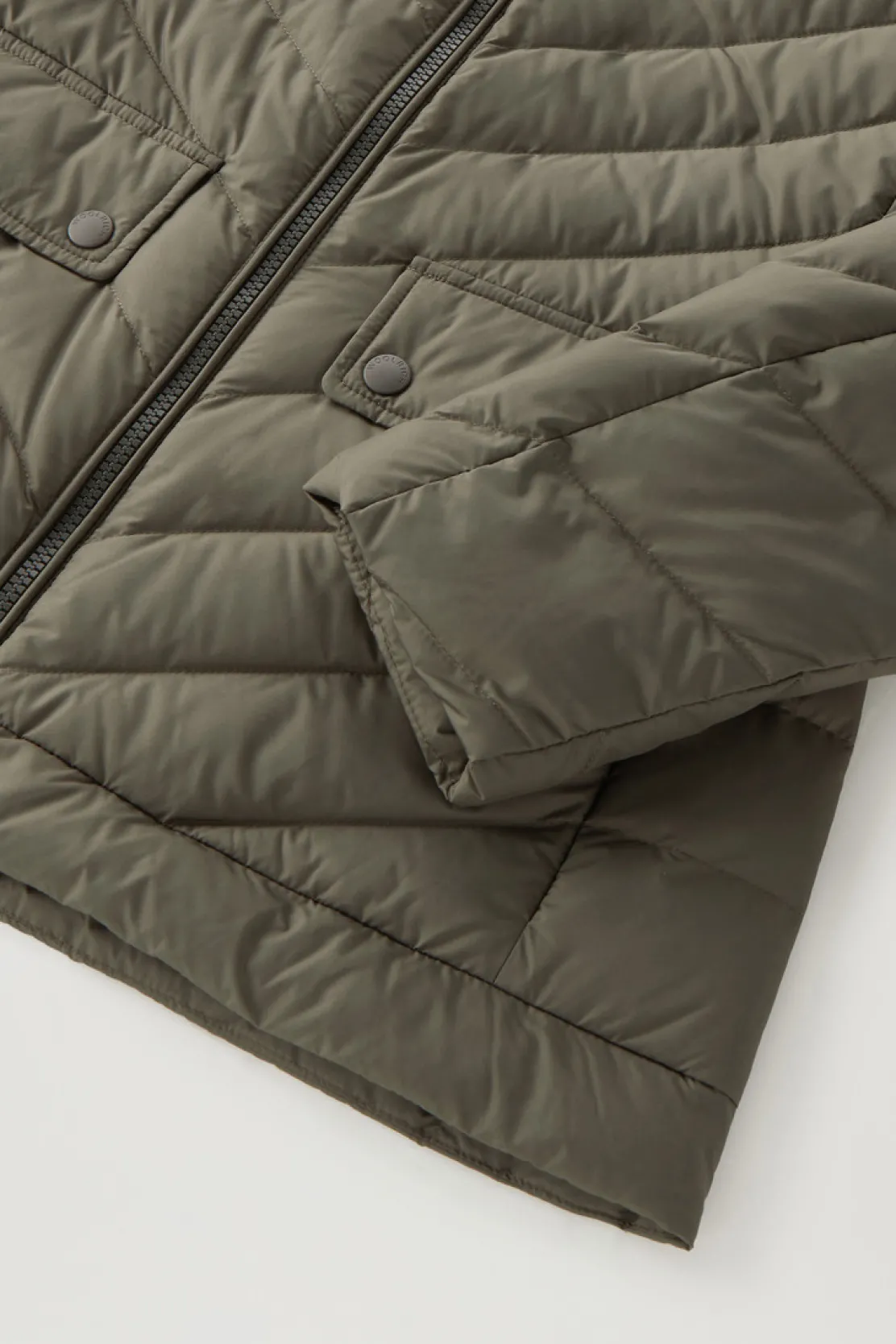 Piumini leggeri>Woolrich Giacca Corta Imbottita Con Trapuntatura Chevron Dark Green