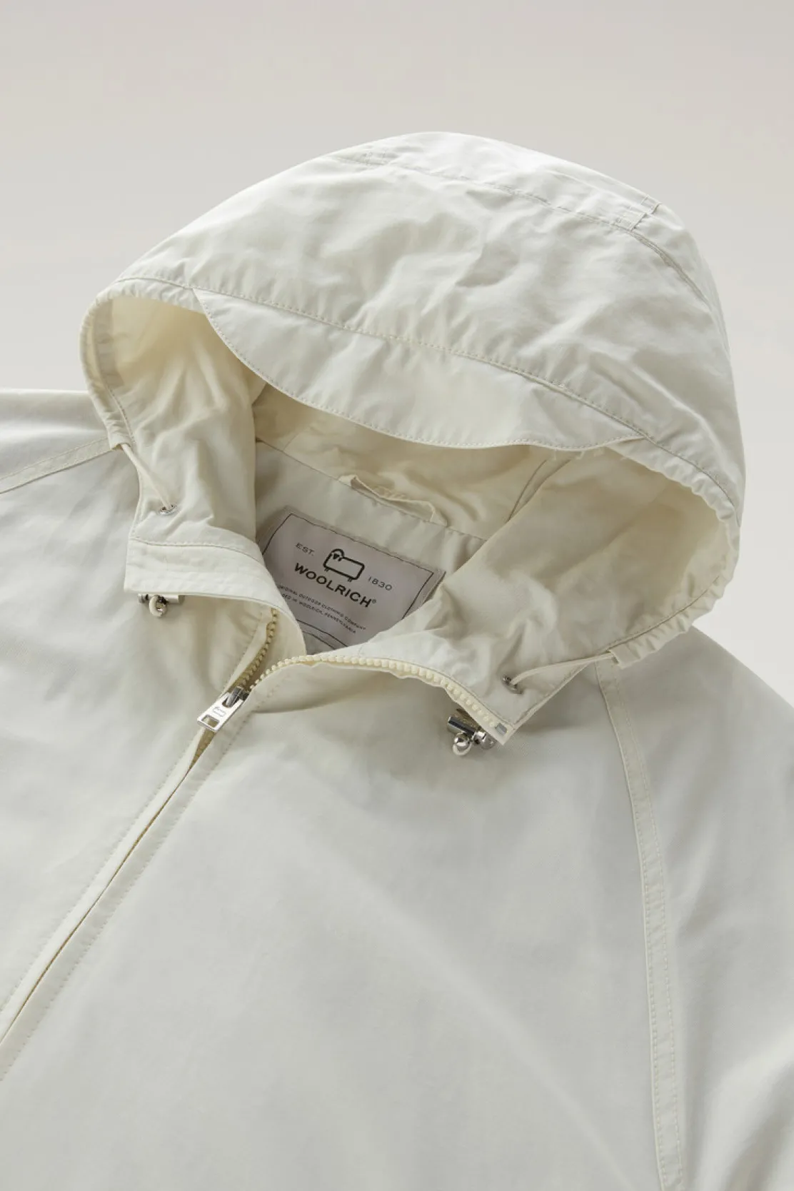 Giacche>Woolrich Giacca Cruiser In Ramar Cloth Con Cappuccio Stone