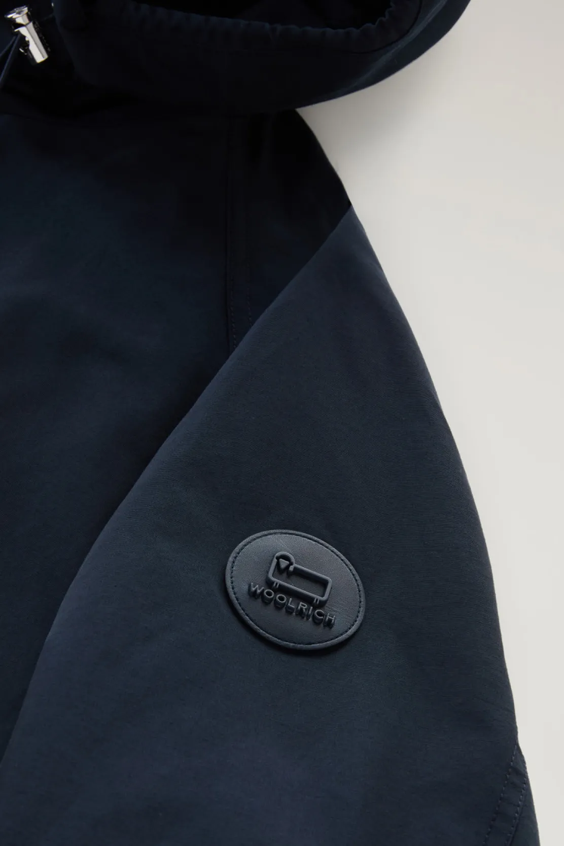 Giacche>Woolrich Giacca Cruiser In Ramar Cloth Con Cappuccio Melton Blue