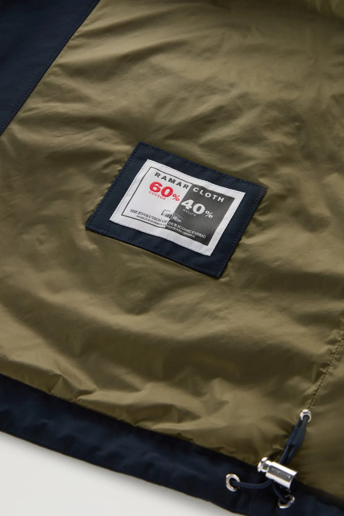 Giacche>Woolrich Giacca Cruiser In Ramar Cloth Con Cappuccio Melton Blue