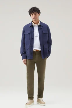 Giacche>Woolrich Giacca Field In Nylon Elasticizzato Con Finitura Opaca Maritime Blue