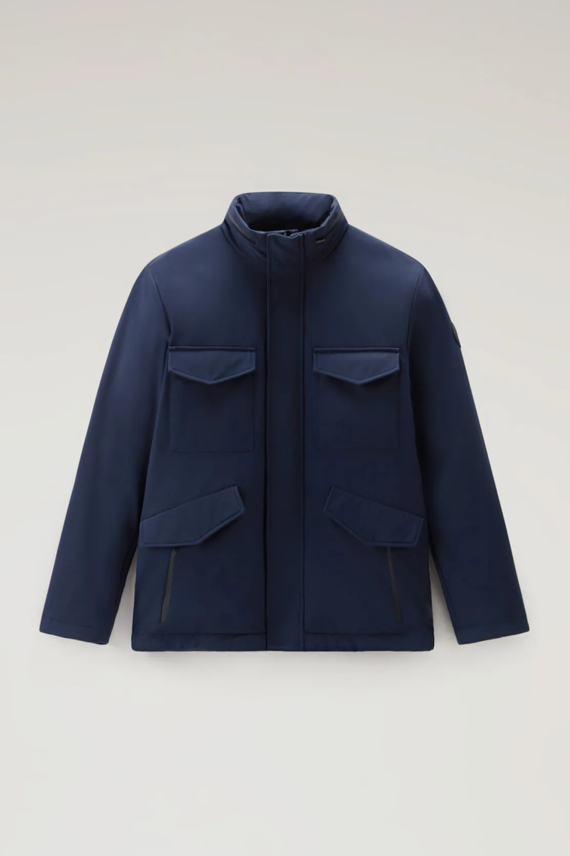 Impermeabili|Giacche>Woolrich Giacca Field In Tech Softshell Melton Blue