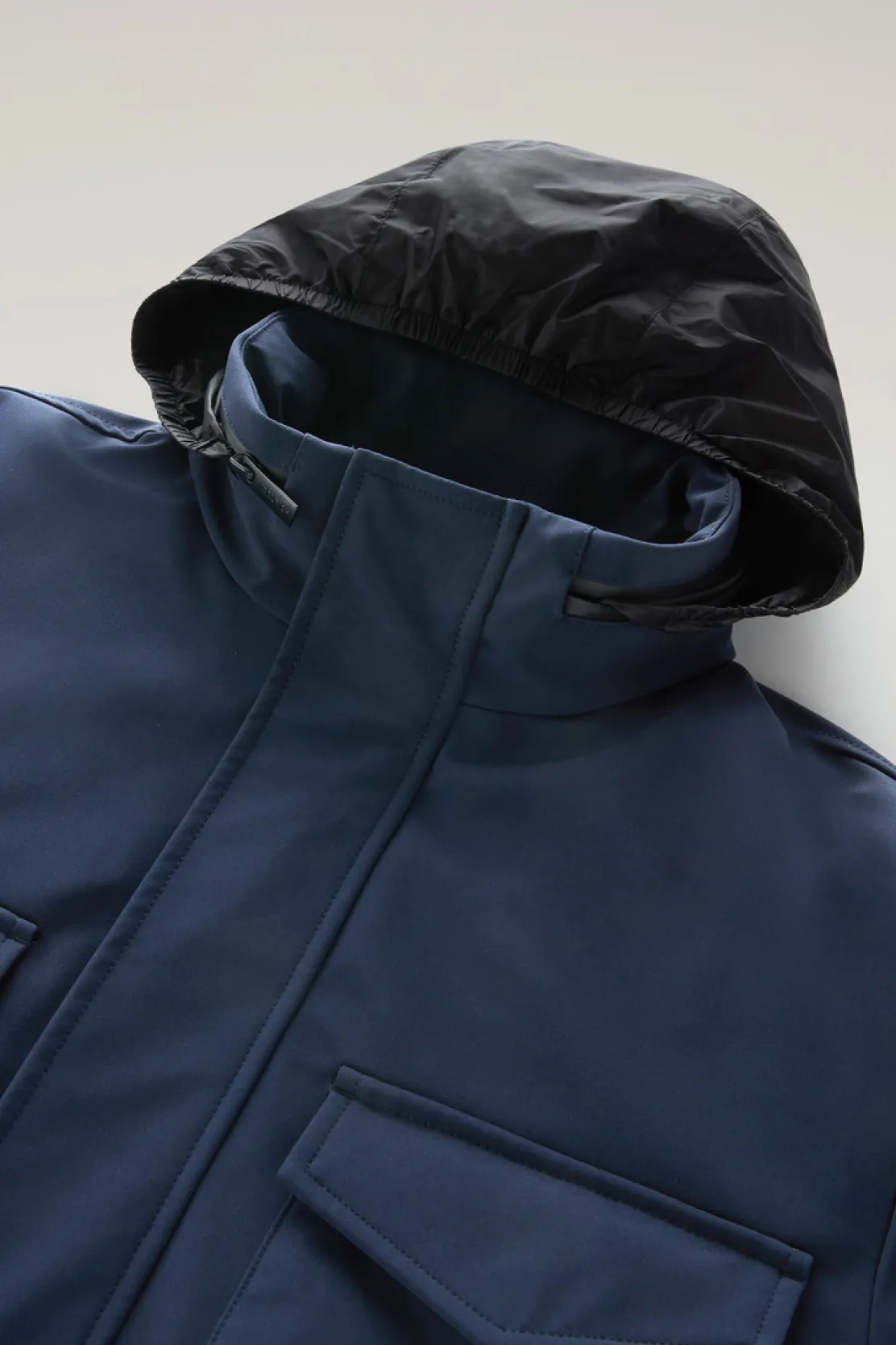 Impermeabili|Giacche>Woolrich Giacca Field In Tech Softshell Melton Blue