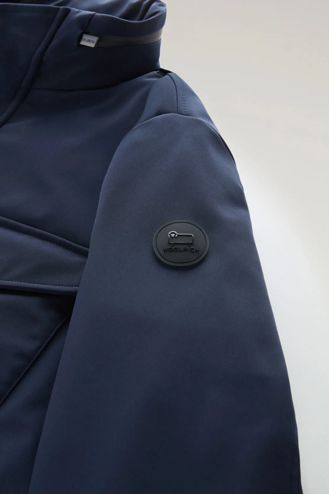 Impermeabili|Giacche>Woolrich Giacca Field In Tech Softshell Melton Blue