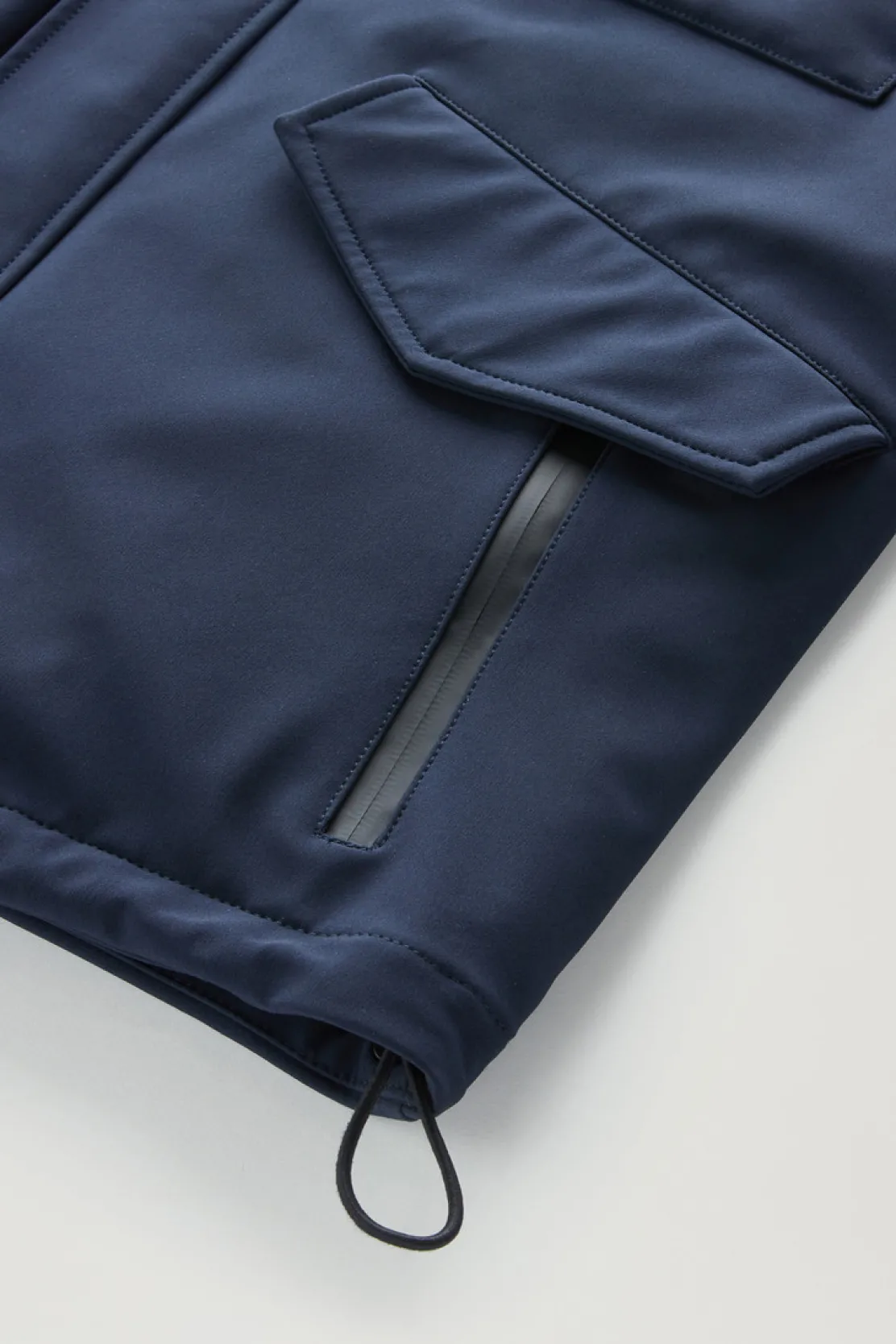 Impermeabili|Giacche>Woolrich Giacca Field In Tech Softshell Melton Blue