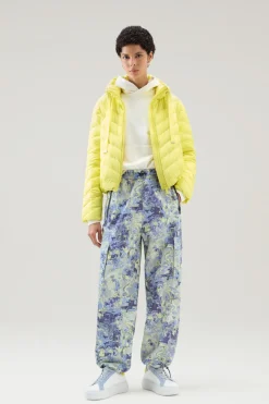 Piumini leggeri>Woolrich Giacca In Microfibra Con Trapuntatura Chevron E Cappuccio Sunny Lemon