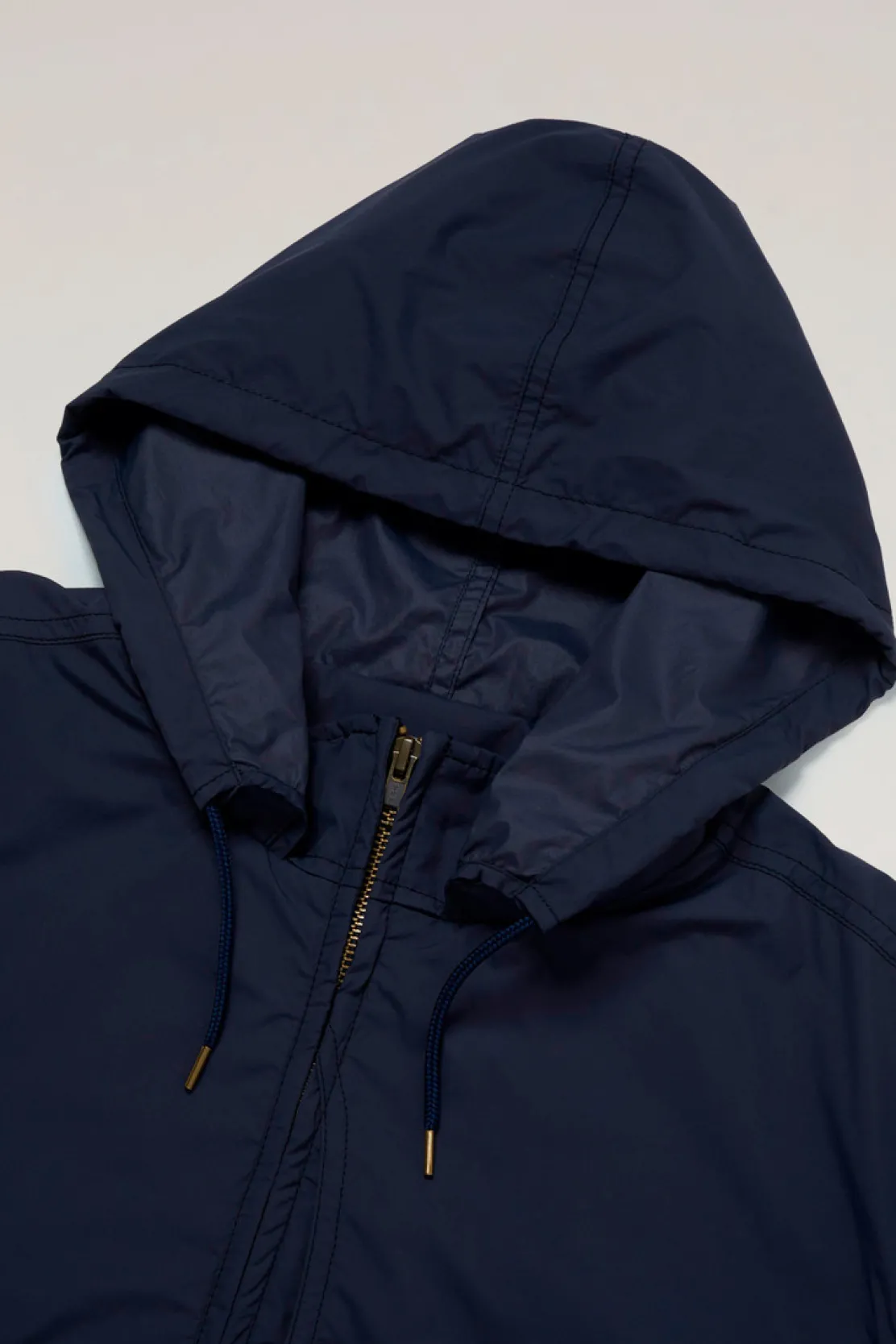 Outdoor Label Designed in Japan|Giacche>Woolrich Giacca In Nylon Ripstop Con Cappuccio Richiudibile Navy