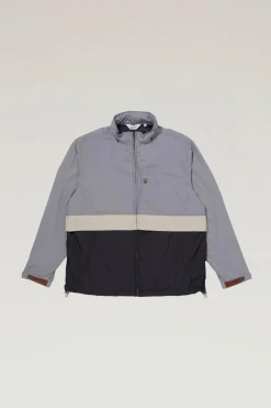 Outdoor Label Designed in Japan|Giacche>Woolrich Giacca In Nylon Ripstop Con Cappuccio Richiudibile Grey