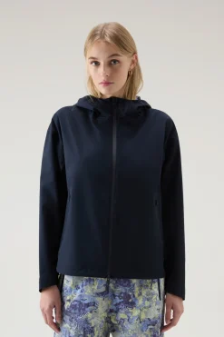 Giacche>Woolrich Giacca In WINDSTOPPER GORE‑TEX Melton Blue