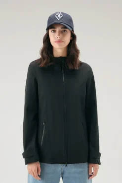 Impermeabili|Giacche>Woolrich Giacca Leavitt Impermeabile Con Cappuccio Black