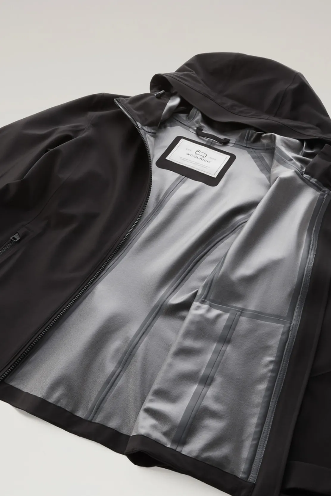 Impermeabili|Giacche>Woolrich Giacca Leavitt Impermeabile Con Cappuccio Black