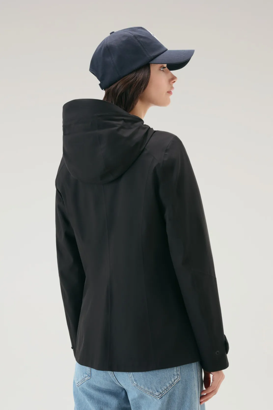 Impermeabili|Giacche>Woolrich Giacca Leavitt Impermeabile Con Cappuccio Black