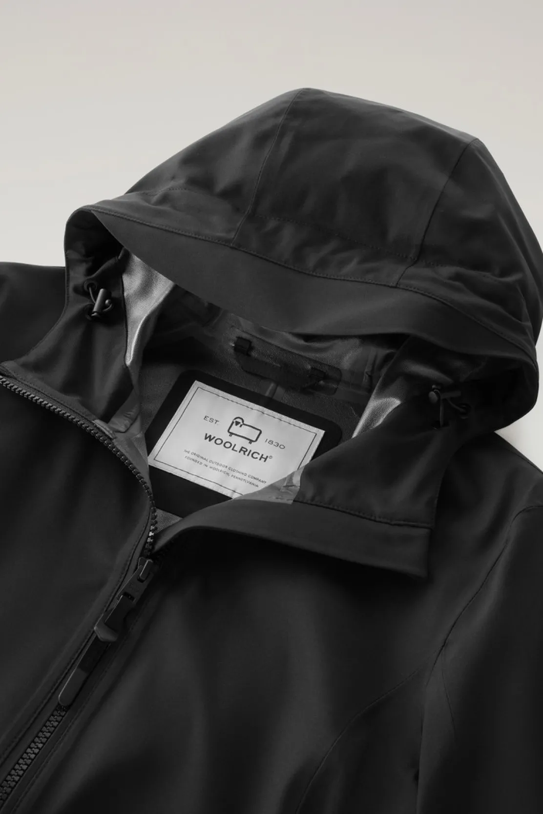 Impermeabili|Giacche>Woolrich Giacca Leavitt Impermeabile Con Cappuccio Black