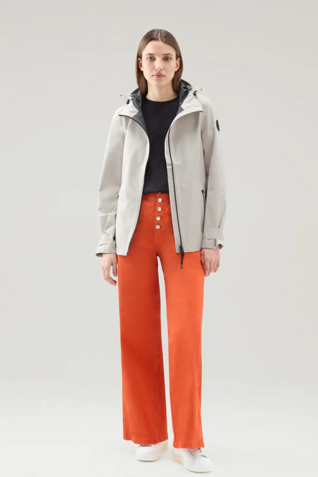 Impermeabili|Giacche>Woolrich Giacca Leavitt Impermeabile Con Cappuccio Light Oak