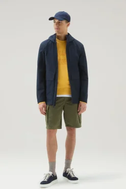 Giacche>Woolrich Giacca Mountain In WINDSTOPPER GORE-TEX Melton Blue