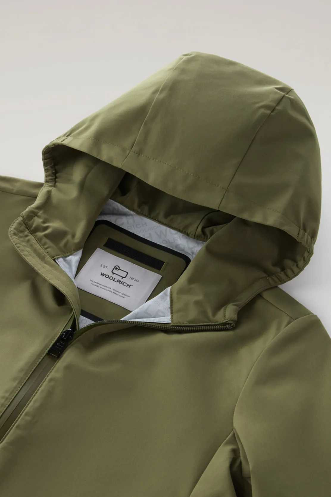 Giacche>Woolrich Giacca Pacific Da Bambino Con Cappuccio Lake Olive