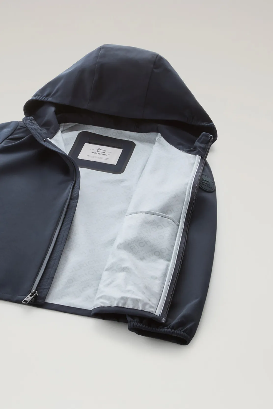 Giacche>Woolrich Giacca Pacific Da Bambino Con Cappuccio Melton Blue