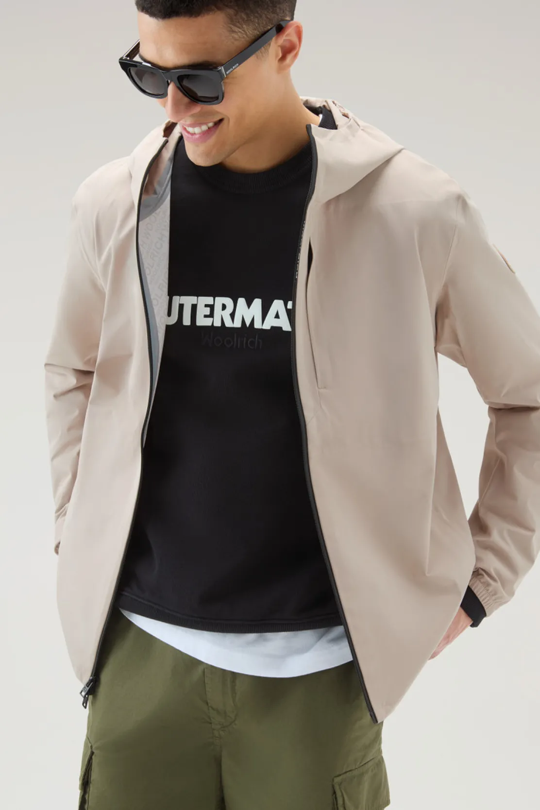 Impermeabili|Giacche>Woolrich Giacca Pacific Impermeabile Con Cappuccio Rope