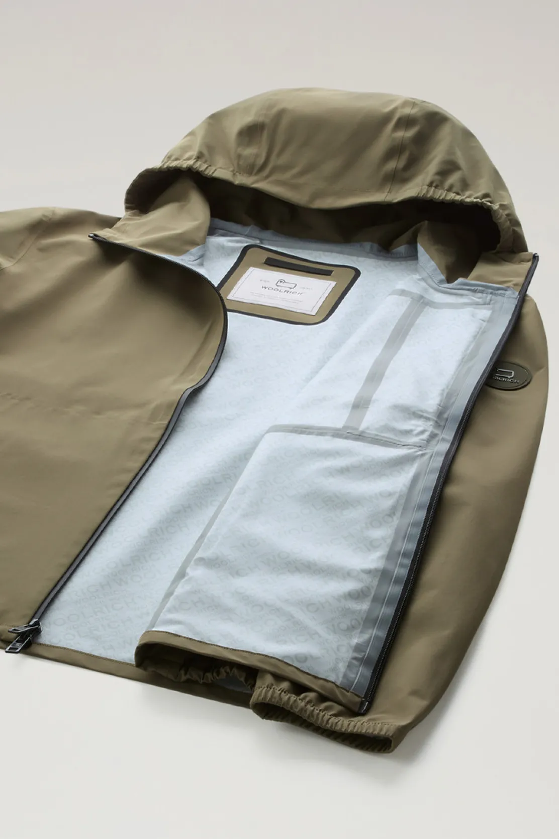Impermeabili|Giacche>Woolrich Giacca Pacific Impermeabile Con Cappuccio Lake Olive
