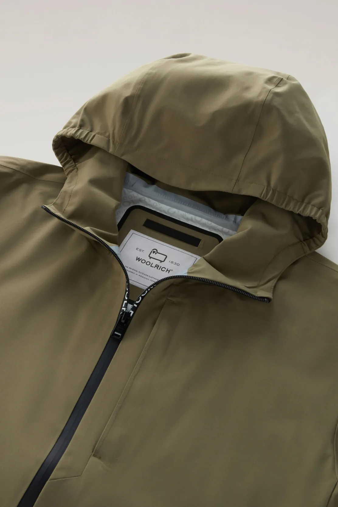 Impermeabili|Giacche>Woolrich Giacca Pacific Impermeabile Con Cappuccio Lake Olive