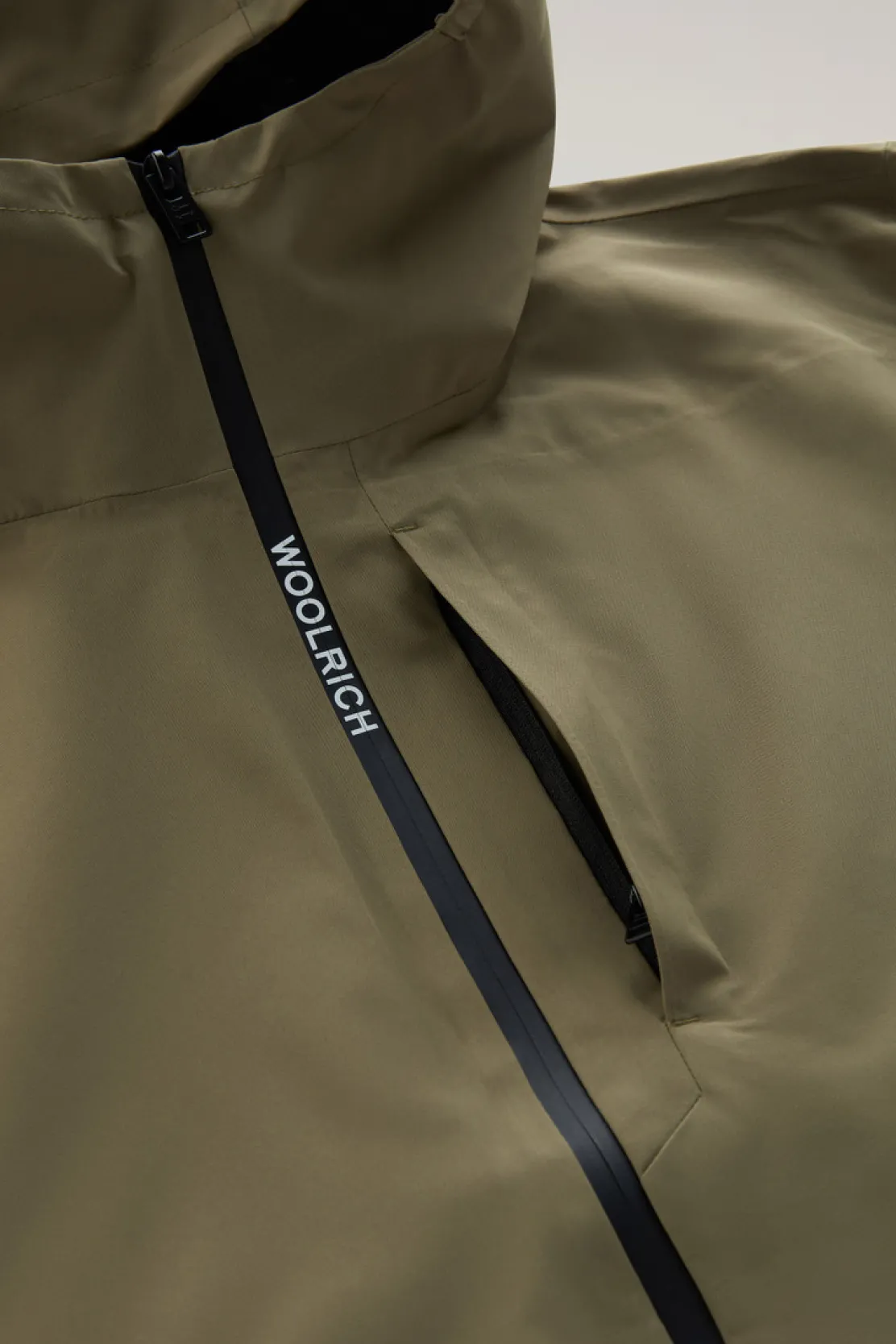 Impermeabili|Giacche>Woolrich Giacca Pacific Impermeabile Con Cappuccio Lake Olive