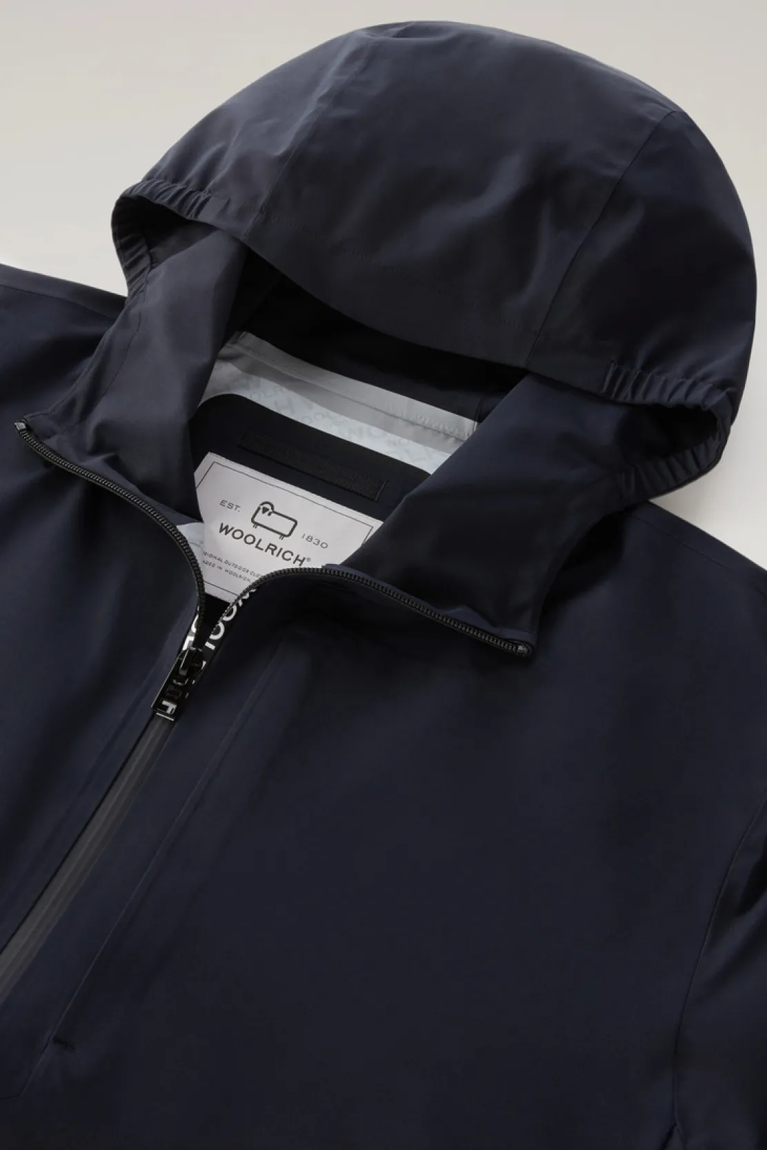 Impermeabili|Giacche>Woolrich Giacca Pacific Impermeabile Con Cappuccio Melton Blue