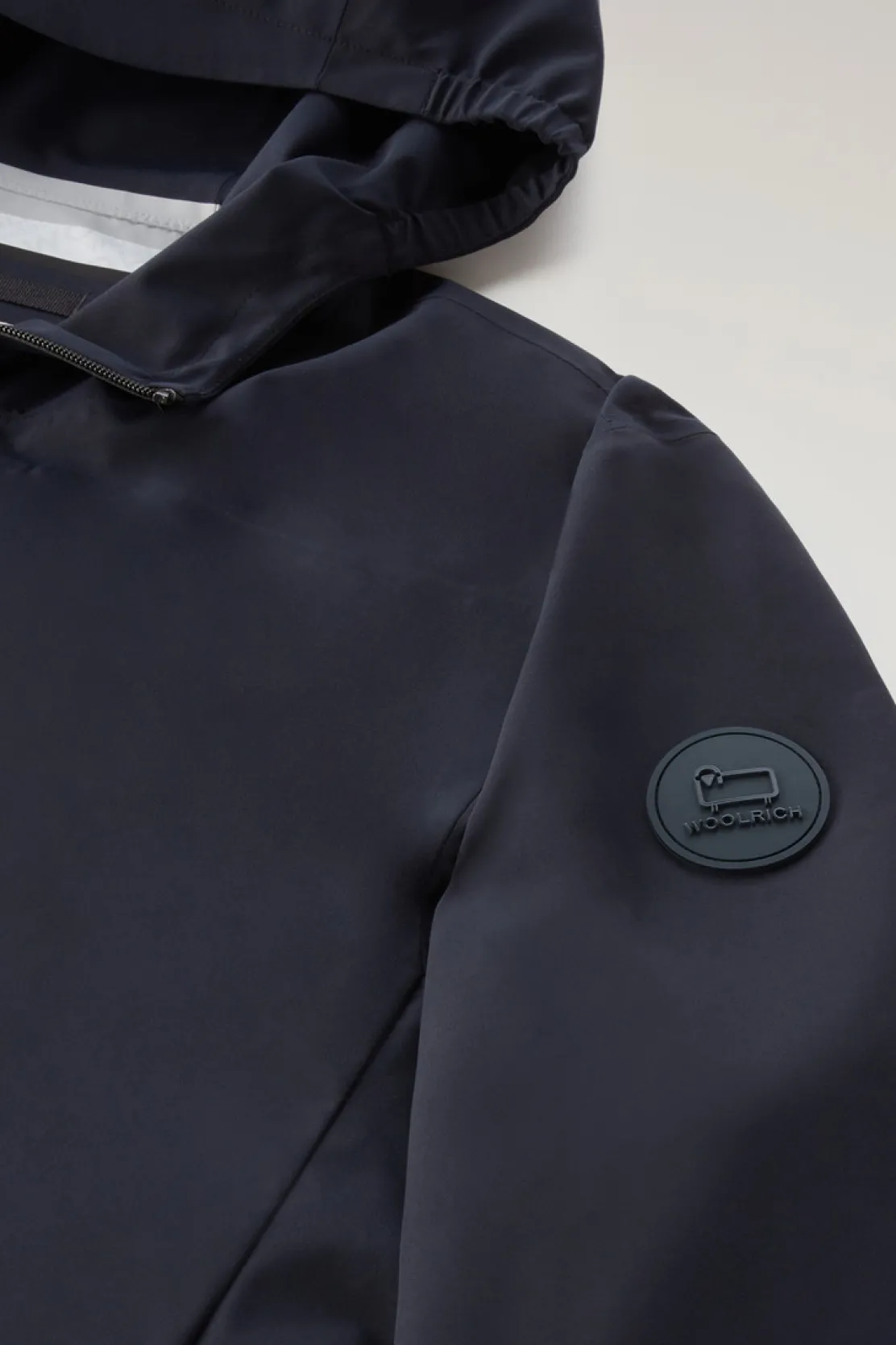 Impermeabili|Giacche>Woolrich Giacca Pacific Impermeabile Con Cappuccio Melton Blue