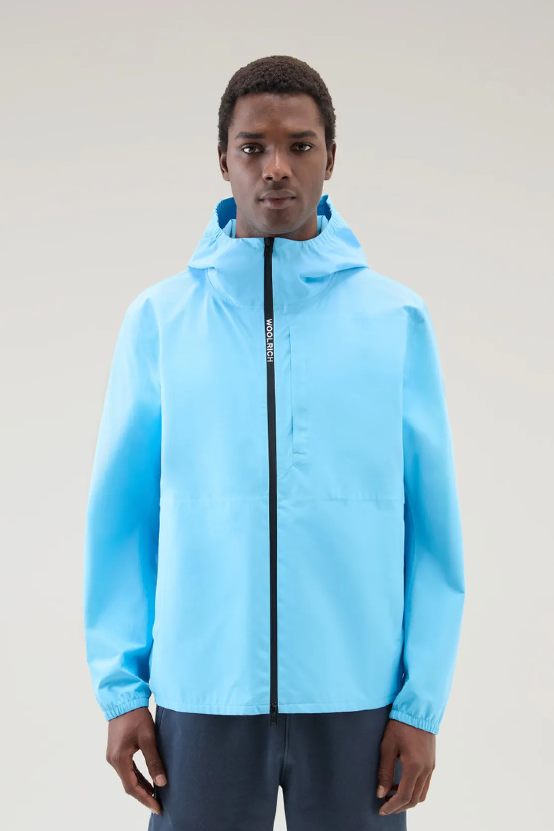 Impermeabili|Giacche>Woolrich Giacca Pacific Impermeabile Con Cappuccio Alaskan Blue