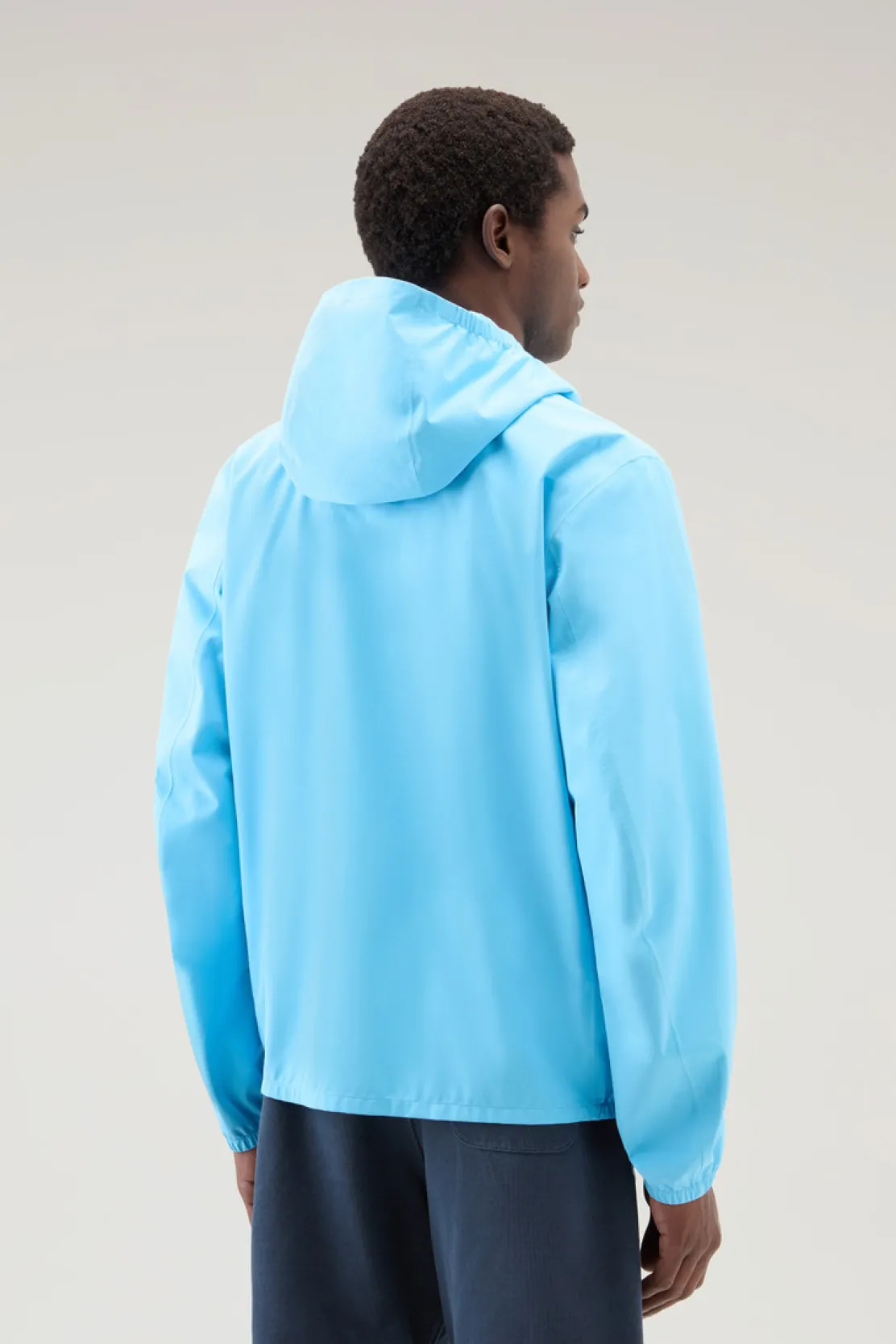 Impermeabili|Giacche>Woolrich Giacca Pacific Impermeabile Con Cappuccio Alaskan Blue