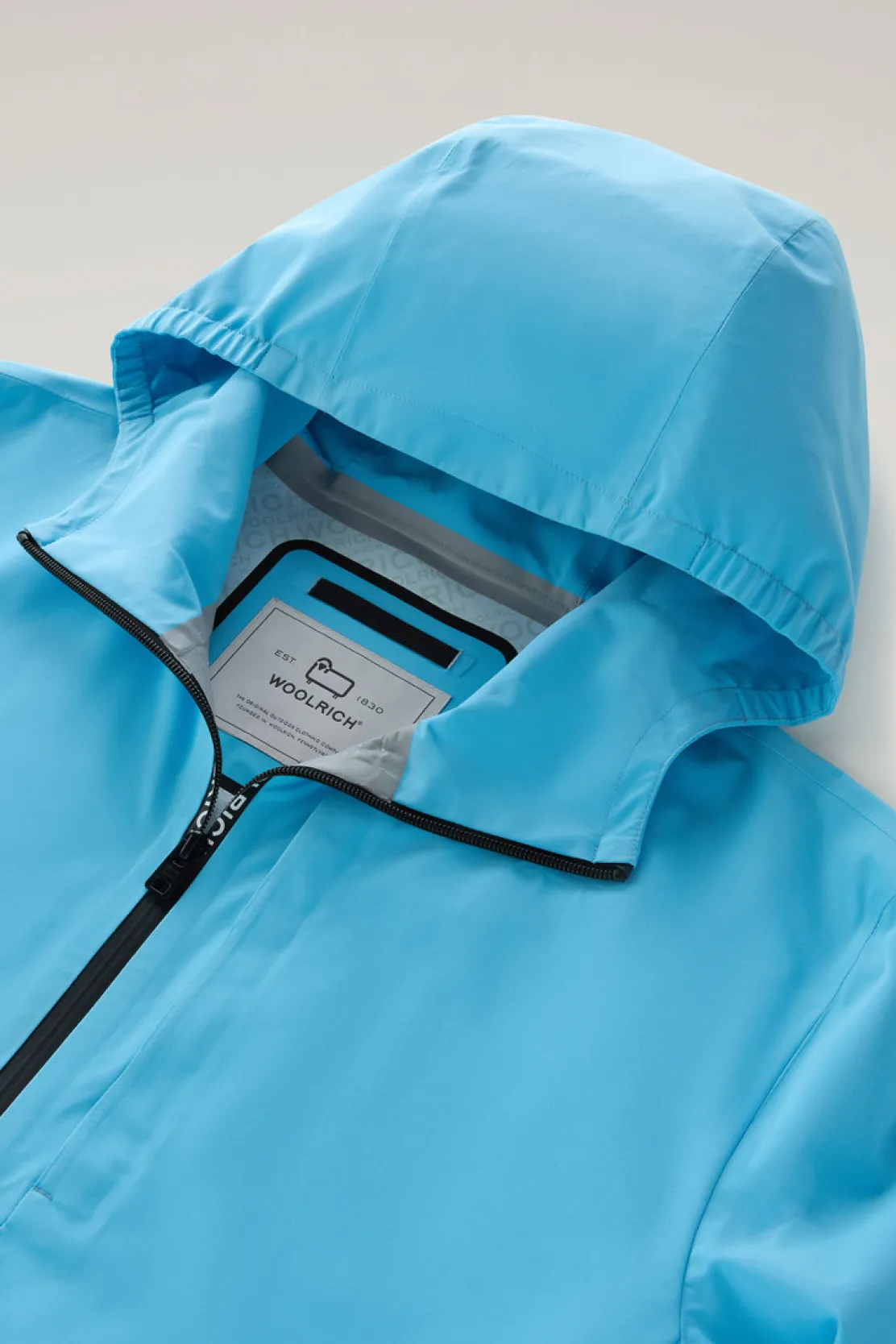 Impermeabili|Giacche>Woolrich Giacca Pacific Impermeabile Con Cappuccio Alaskan Blue