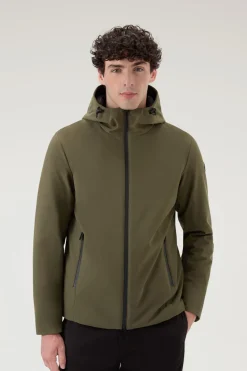 Impermeabili|Giacche>Woolrich Giacca Pacific In Tech Softshell Dark Green