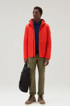 Impermeabili|Giacche>Woolrich Giacca Pacific In Tech Softshell Bright Brick