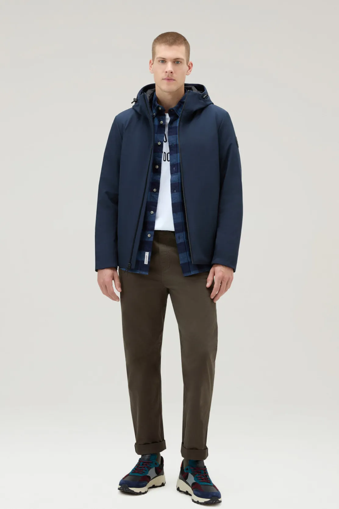 Giacche|Impermeabili>Woolrich Giacca Pacific In Tech Softshell Melton Blue