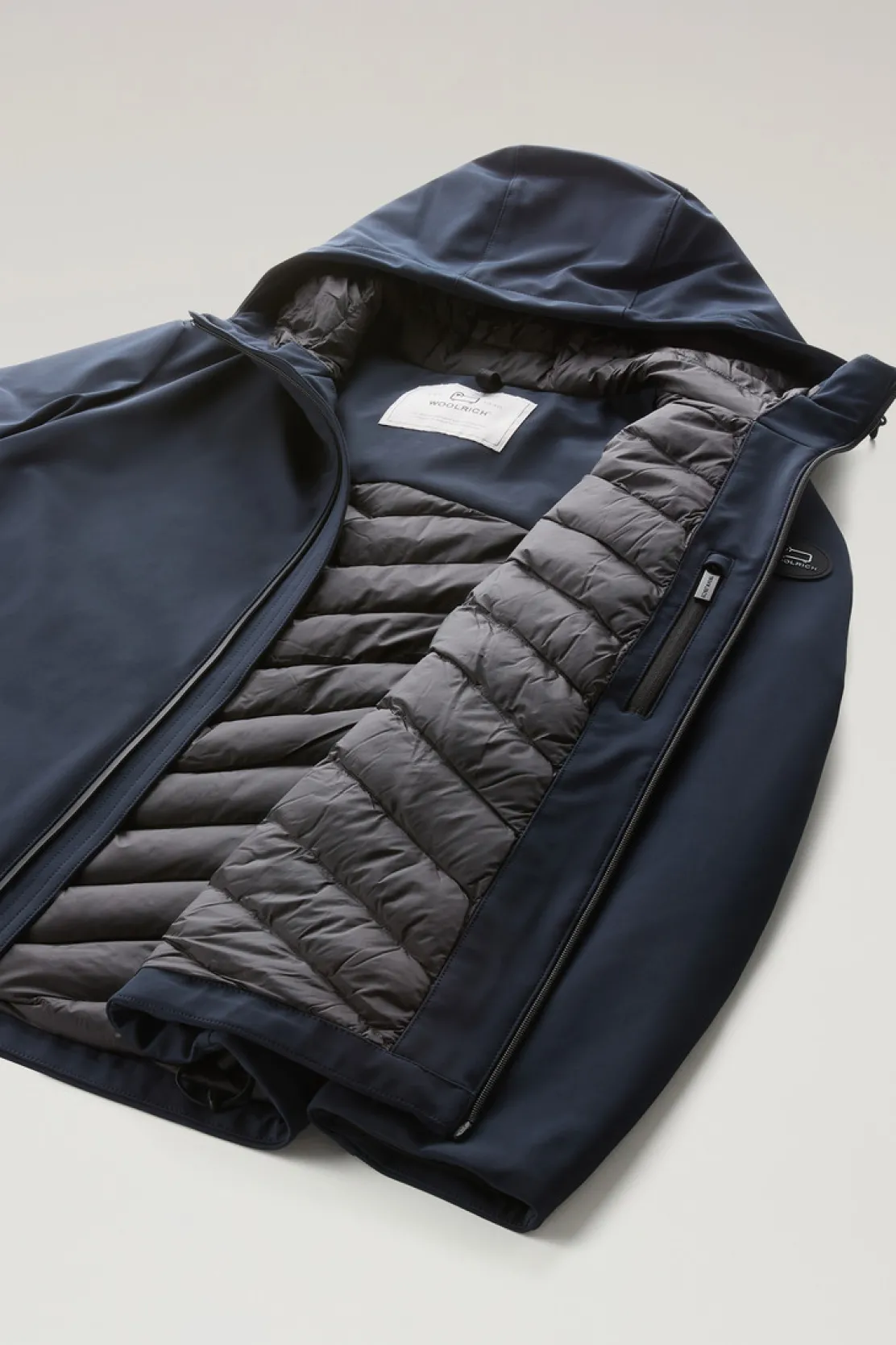 Giacche|Impermeabili>Woolrich Giacca Pacific In Tech Softshell Melton Blue