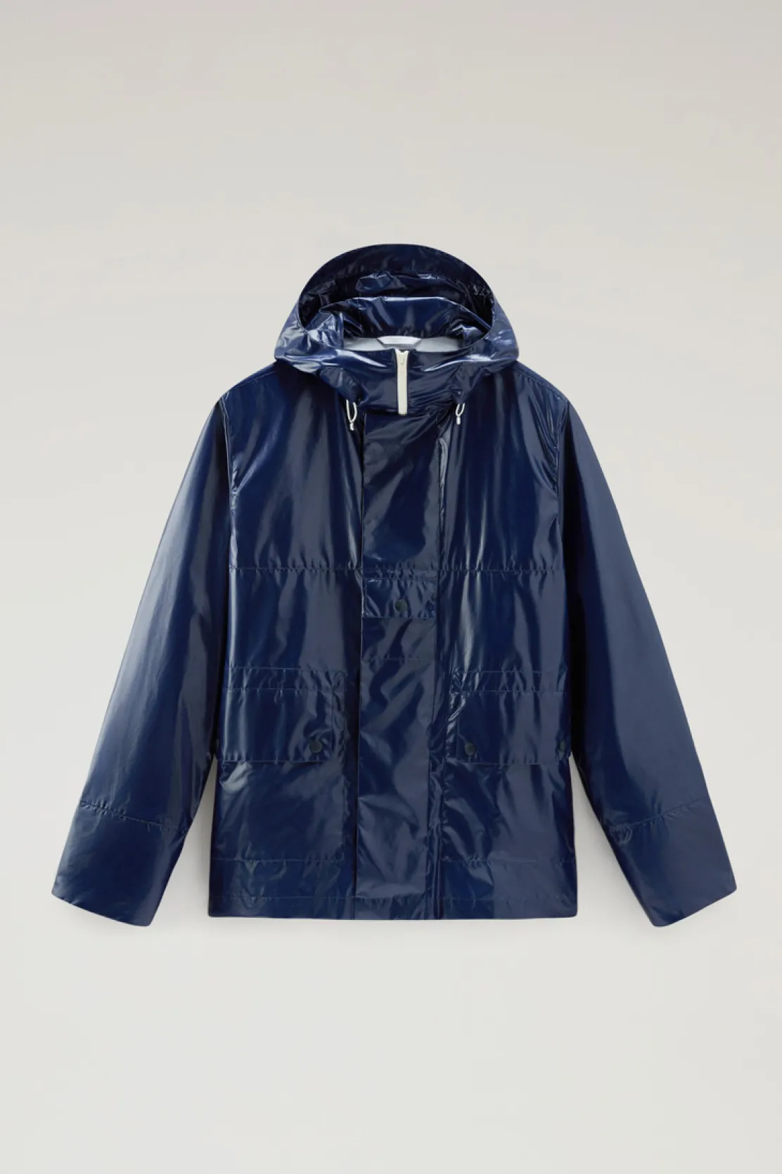 Giacche>Woolrich Giacca Resine In Tessuto Ripstop Con Cappuccio Royal Navy