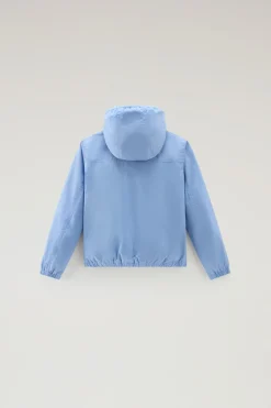 Giacche>Woolrich Giacca Ryker Da Bambino In Urban Touch Con Cappuccio Sea Breeze